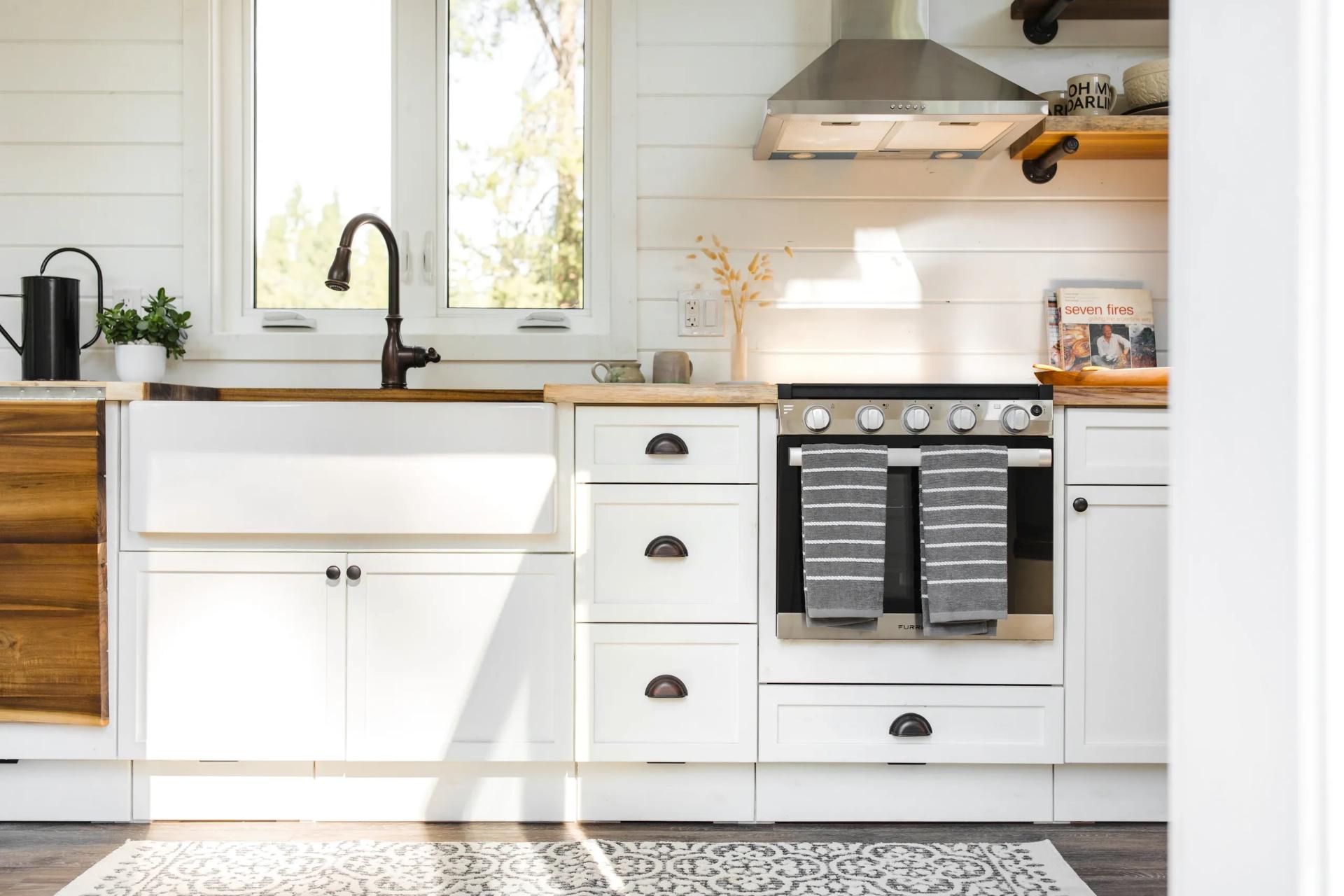 White Kitchen Cabinets - Sitka by Canadian Tiny Homes