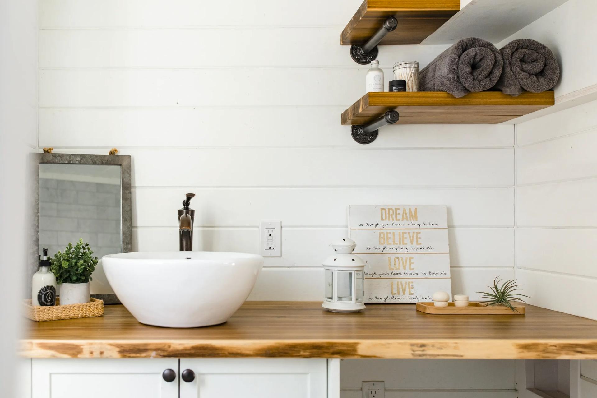 Bathroom with Vessel Sink - Sitka by Canadian Tiny Homes