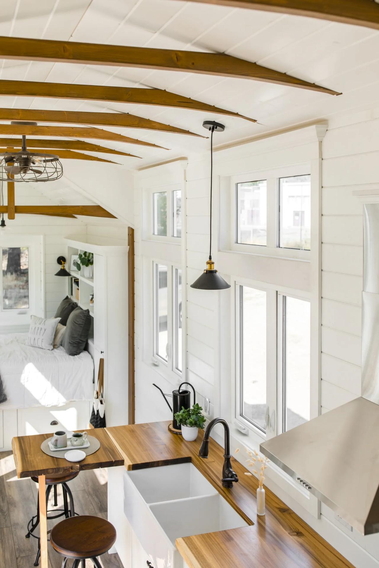 Large Windows and White Interior - Sitka by Canadian Tiny Homes