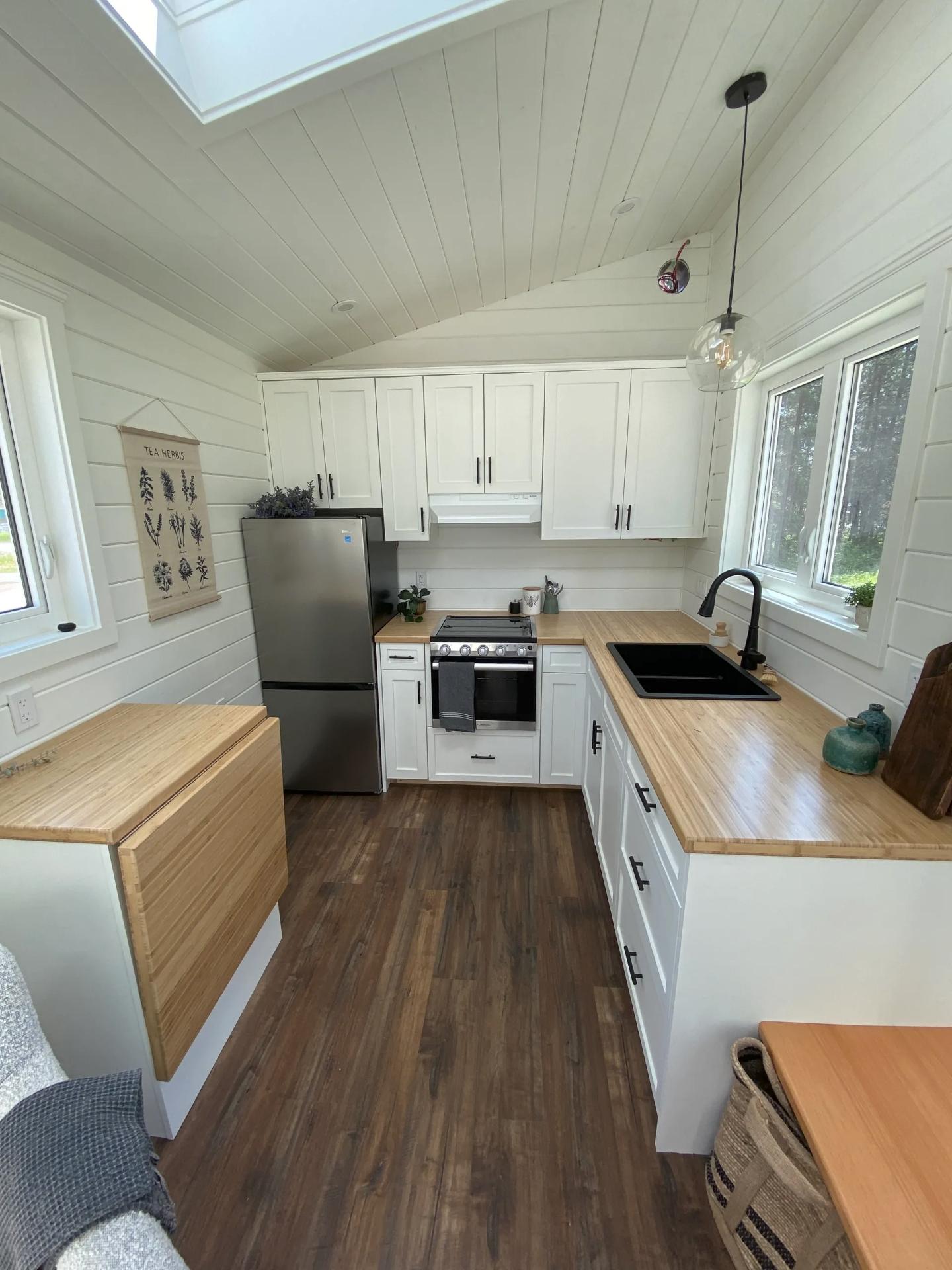 L-Shaped Kitchen with Fold Down Table - Atlas by Canadian Tiny Homes