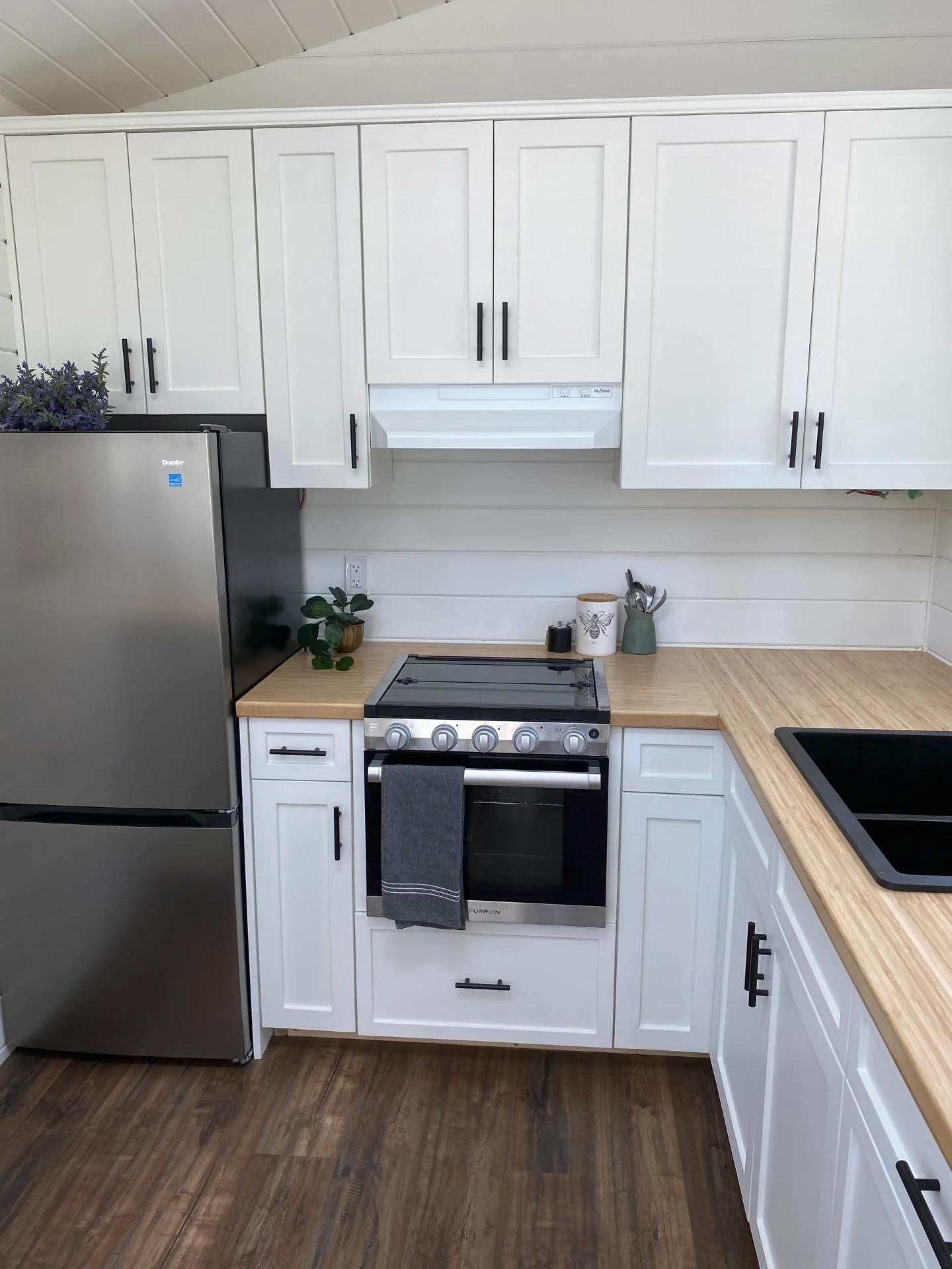 Stainless Steel Refrigerator and Range - Atlas by Canadian Tiny Homes