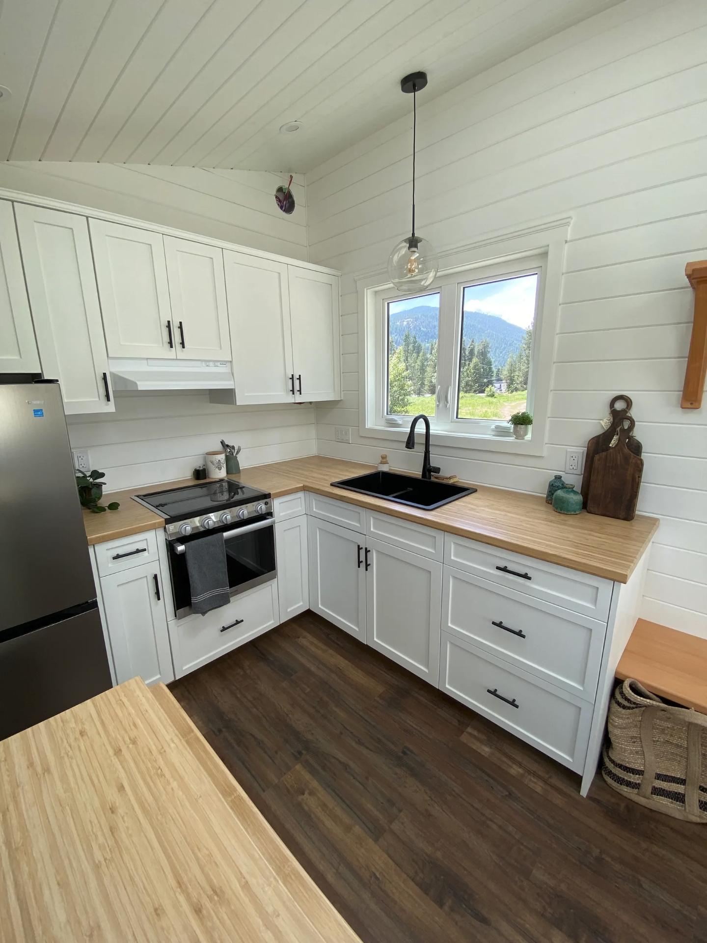 White Cabinets, Including Uppers - Atlas by Canadian Tiny Homes