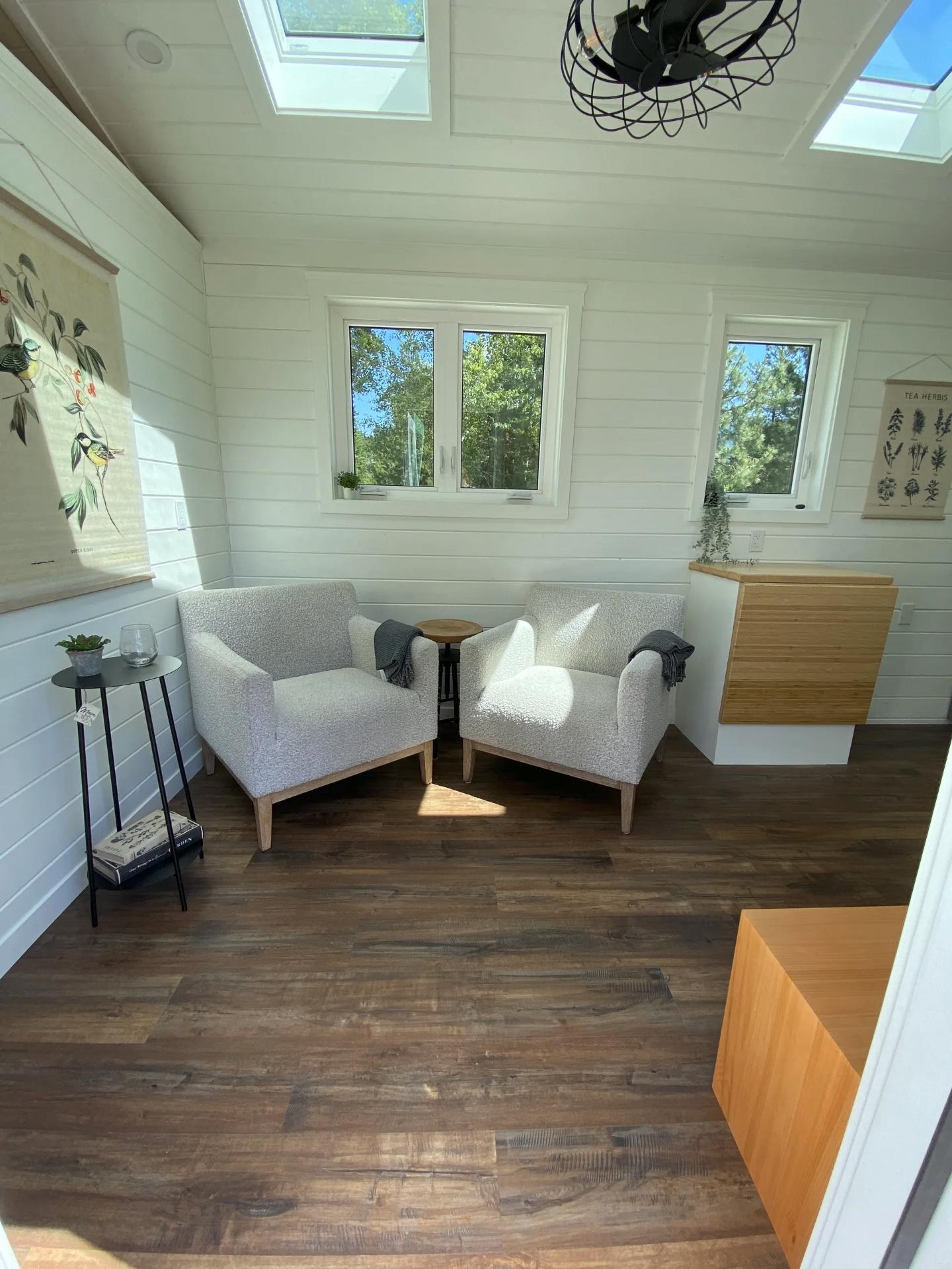 Living Room with Two Cushioned Chairs - Atlas by Canadian Tiny Homes