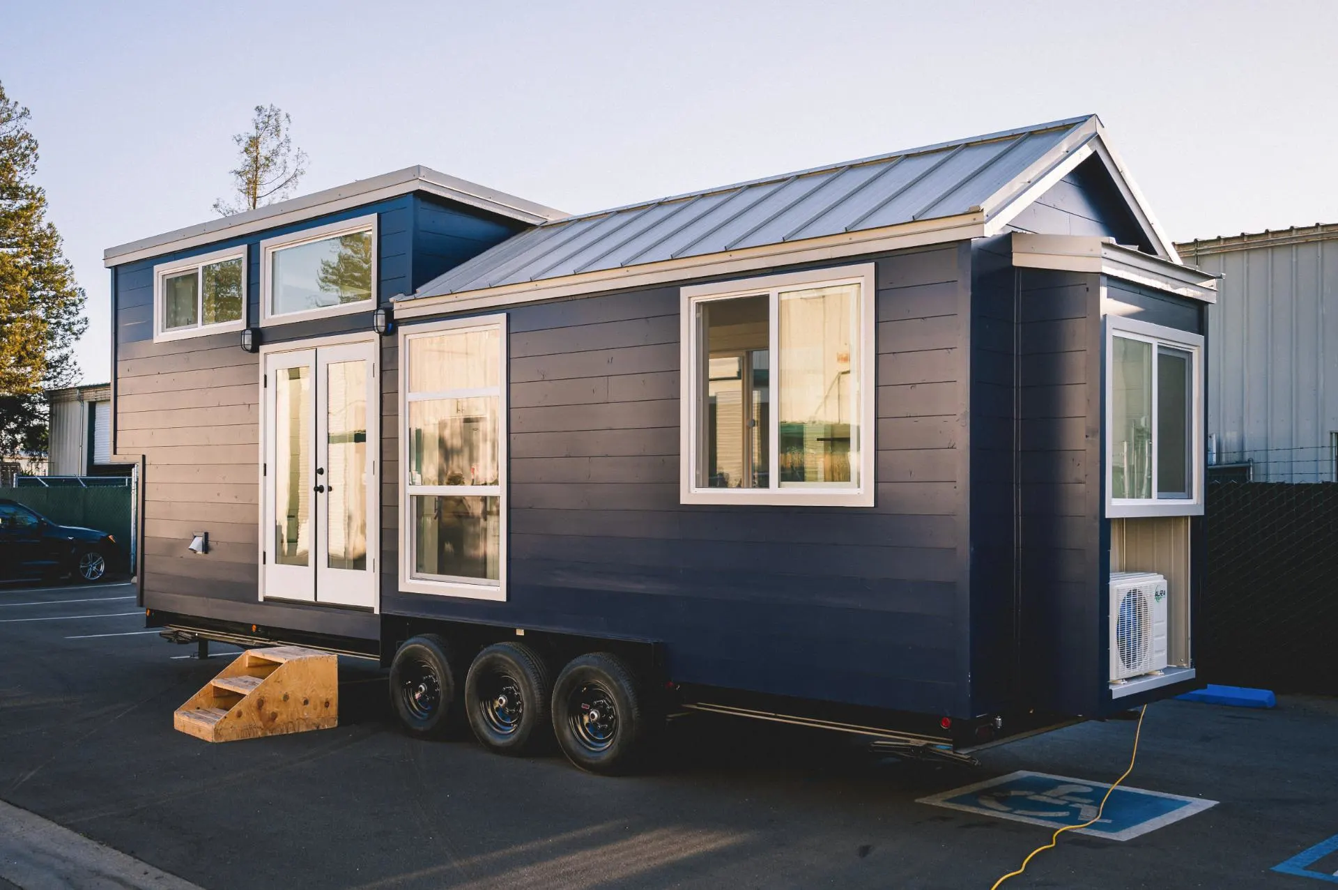 Black Exterior with White Window Frames - Gallery 30 by California Tiny House