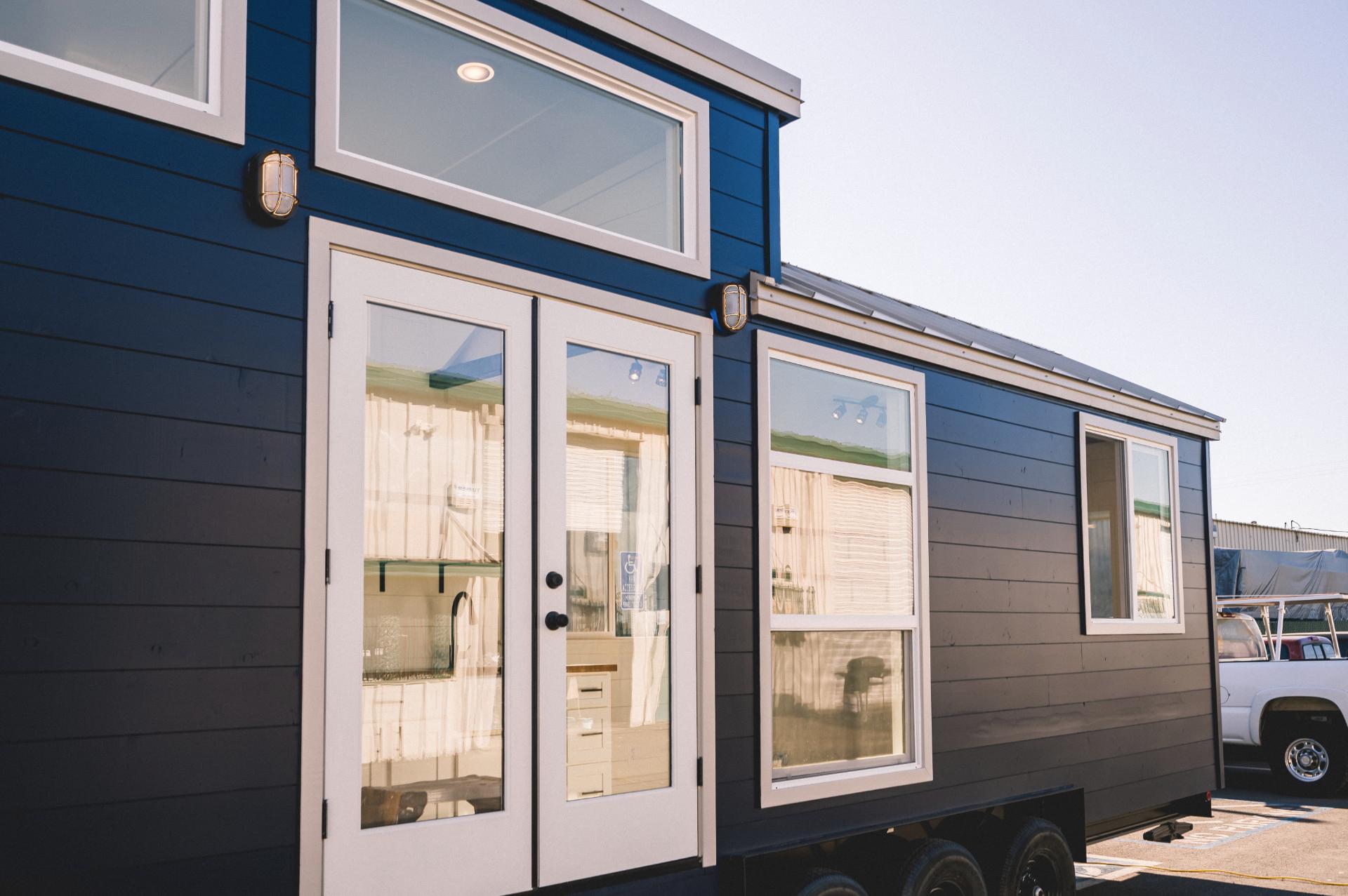 Double Full Light Front Doors - Gallery 30 by California Tiny House