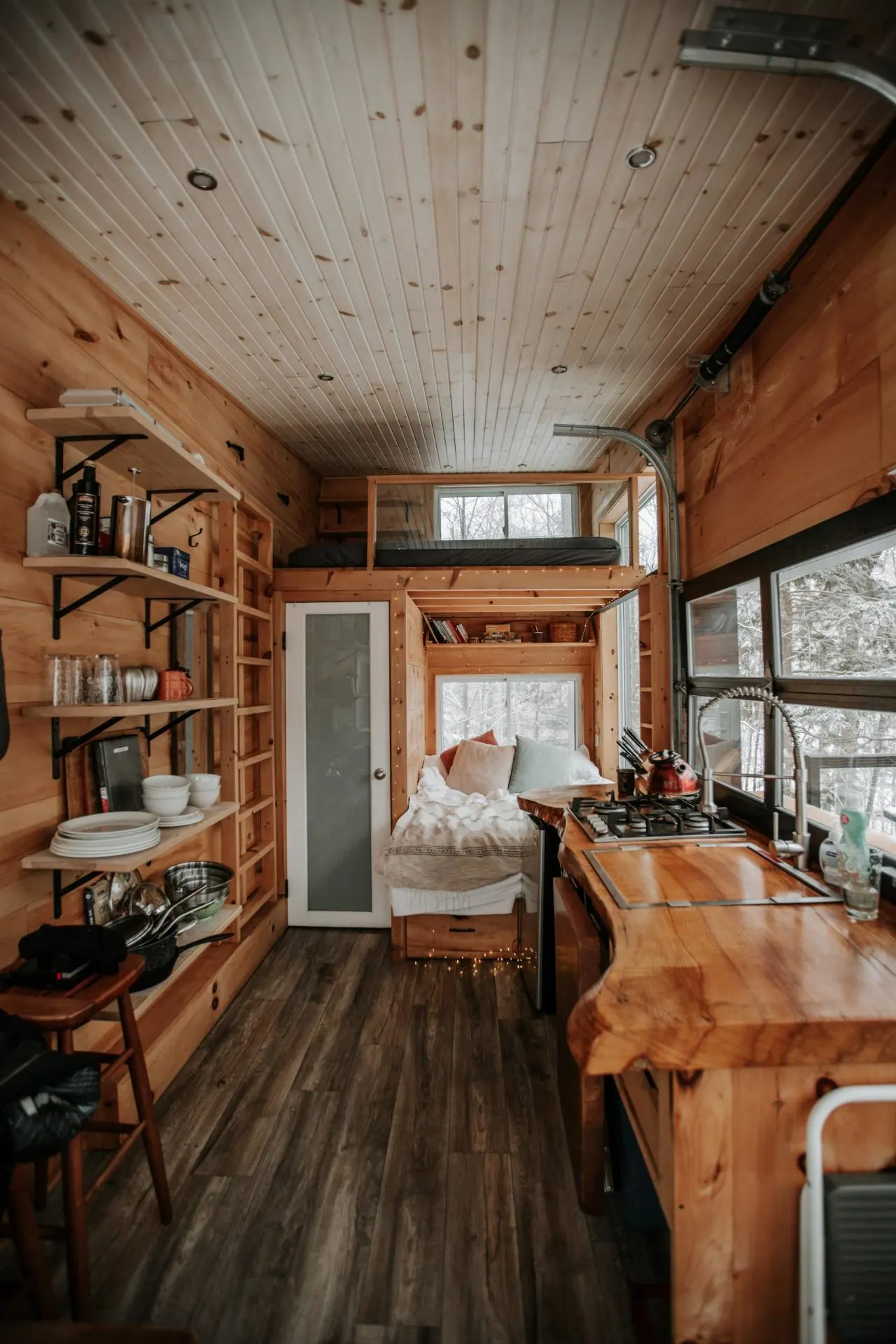 Kitchen and Bedroom - Cove Cabin by Cabinscape