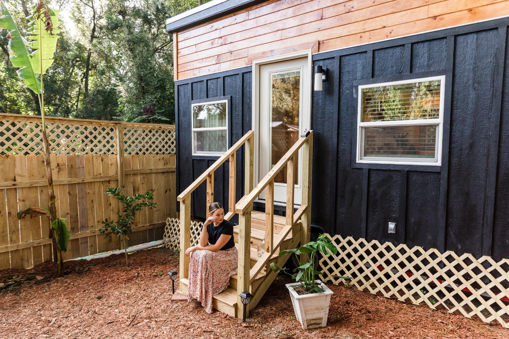 Steps to Front Door of Tiny House - Tulsi by Simplify Further