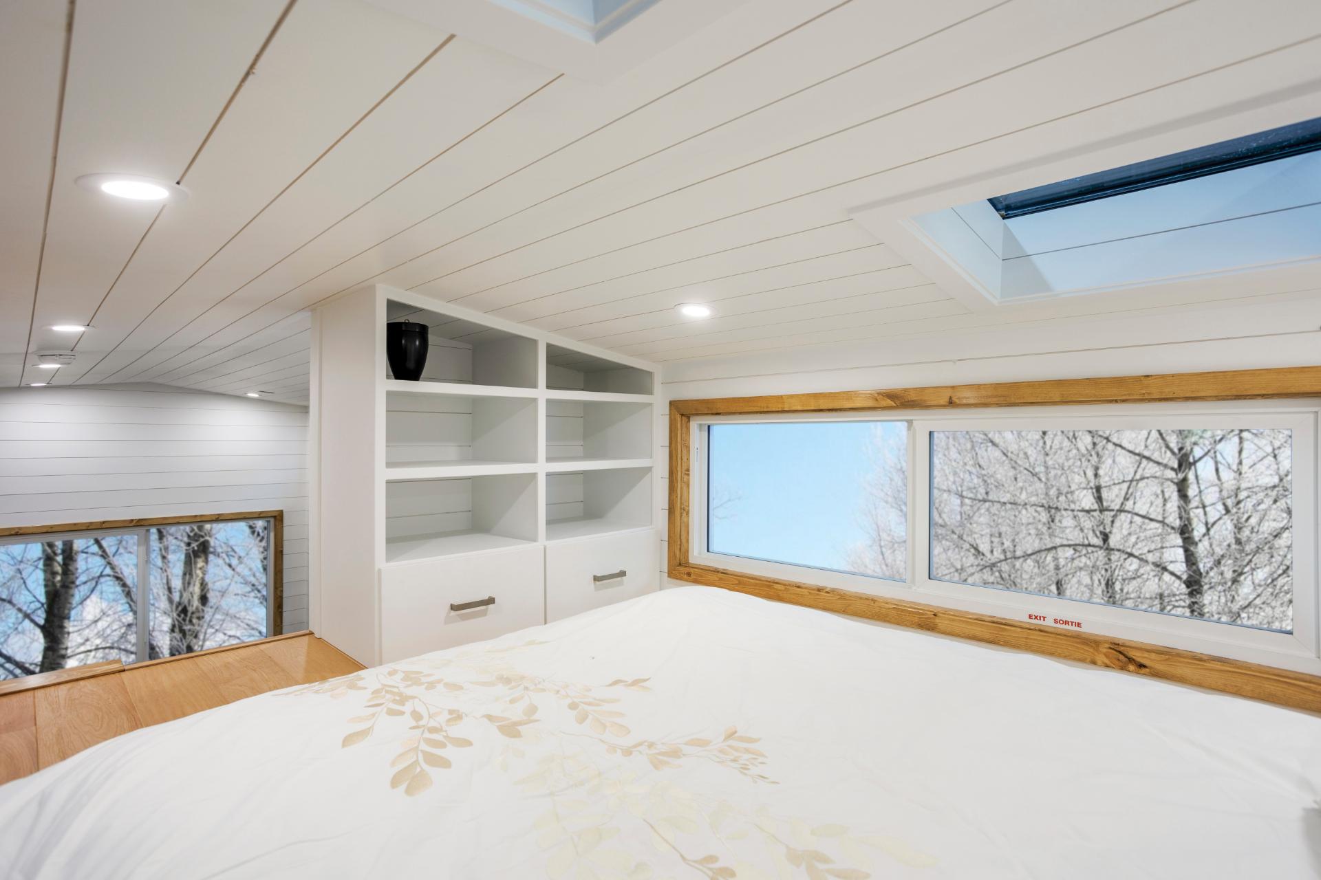 Shelves and Drawers in Bedroom Loft - Columbia by Tree Hugger Tiny Homes