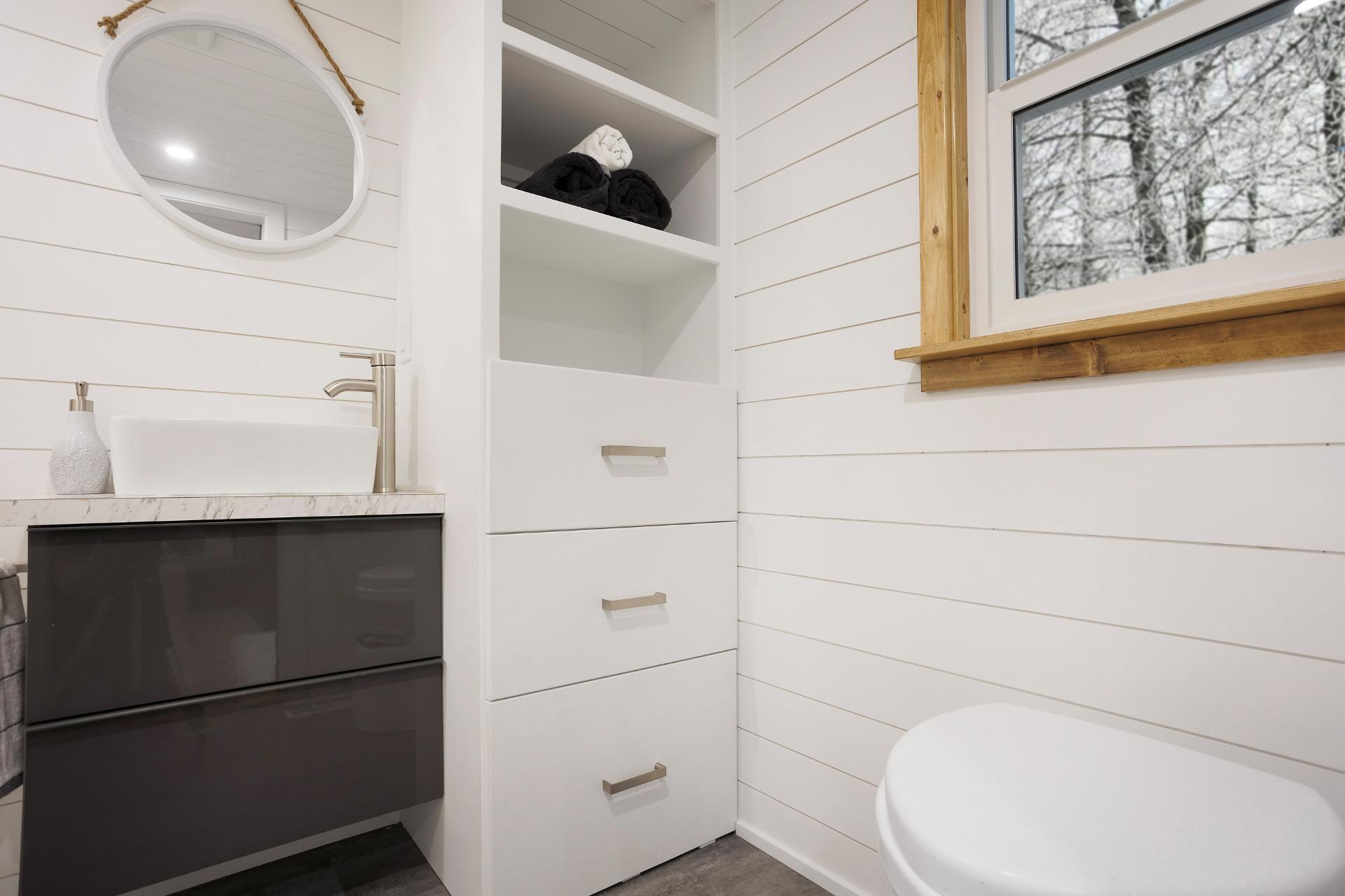 Bathroom Storage - Columbia by Tree Hugger Tiny Homes