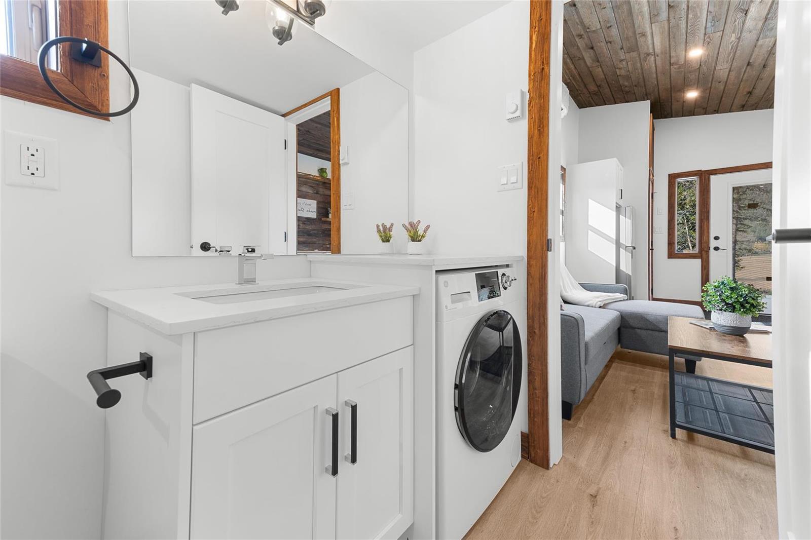 Bathroom with Washer/Dryer Combo - Hemlock by Rover Tiny Homes