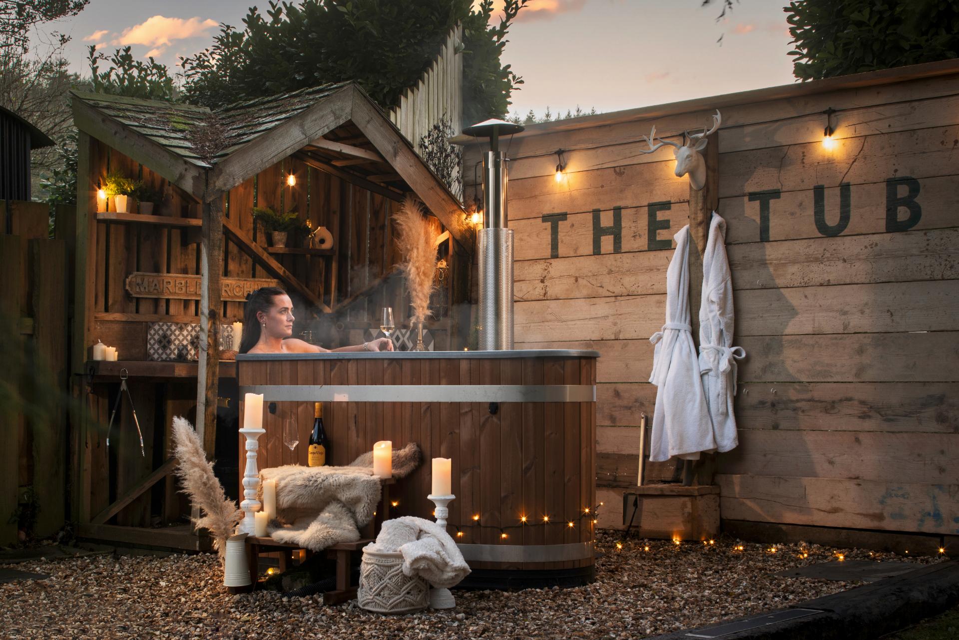 Private Hot Tub - Shepherds Rest at The Shepherds Hut Retreat