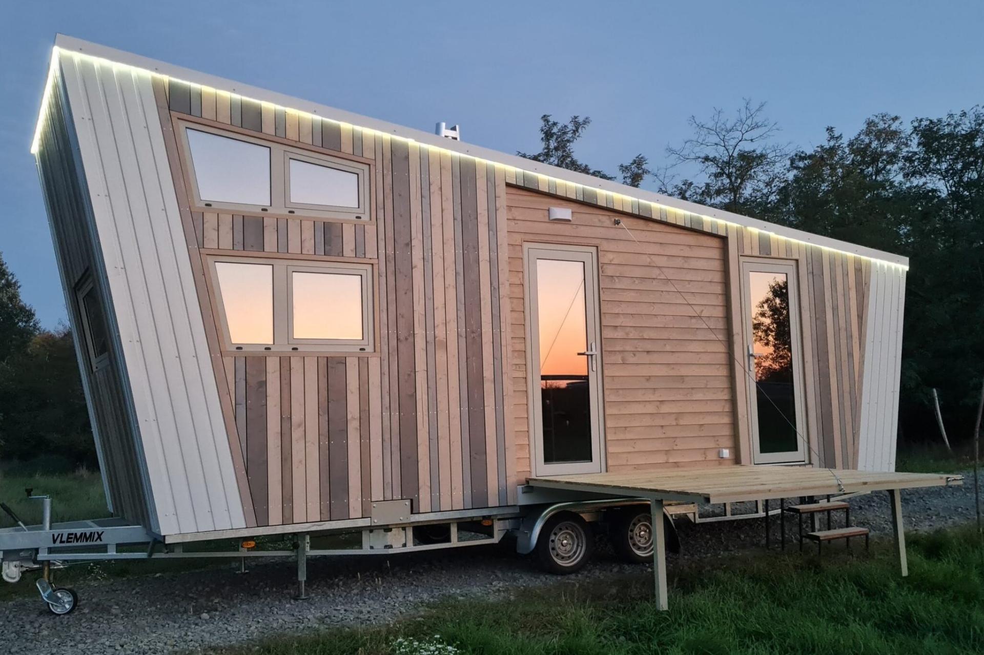 Tiny House With Fold Down Deck - Saturn by Tiny Wunder House