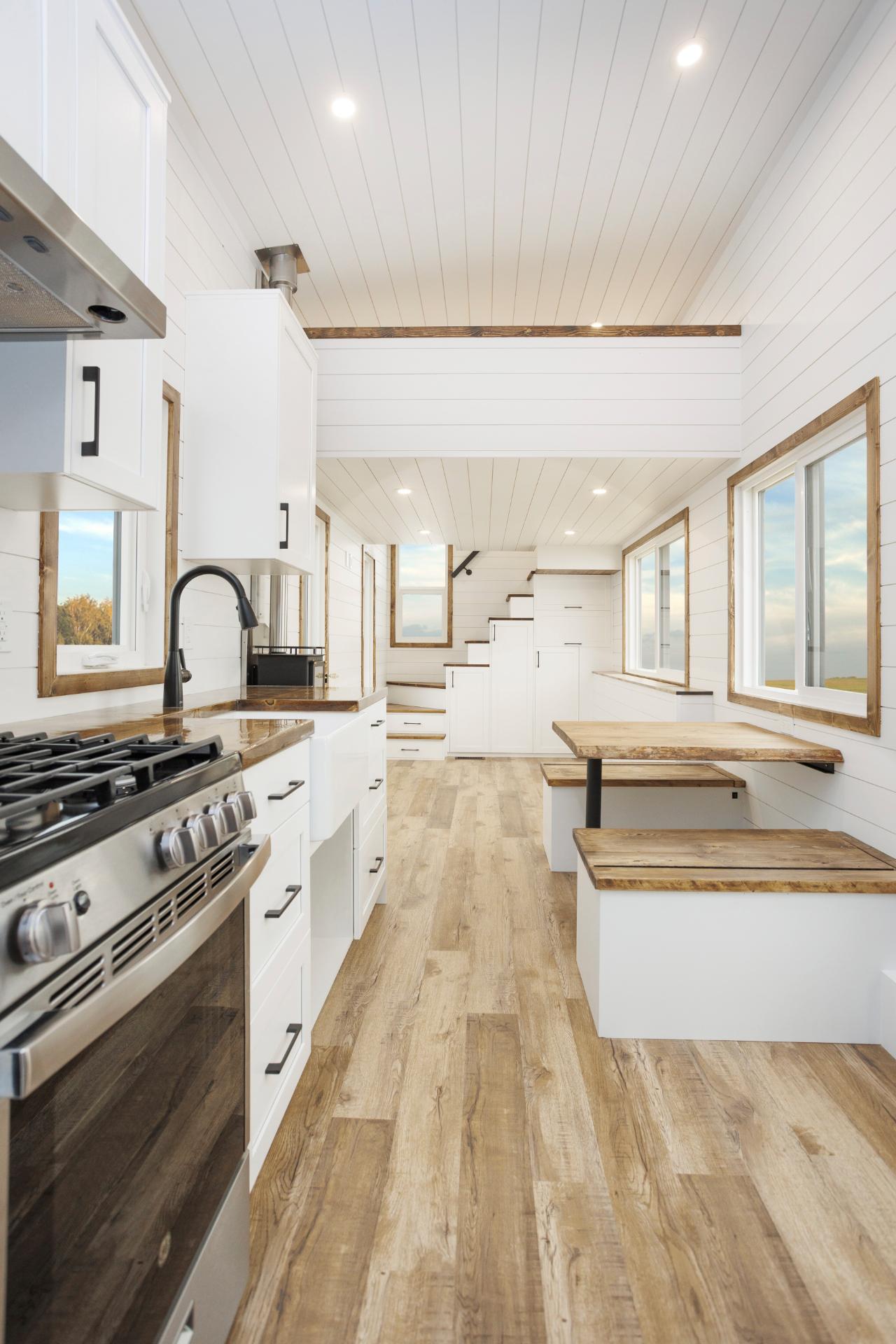 Kitchen with Dining Table - Aurora by Tree Hugger Tiny Homes