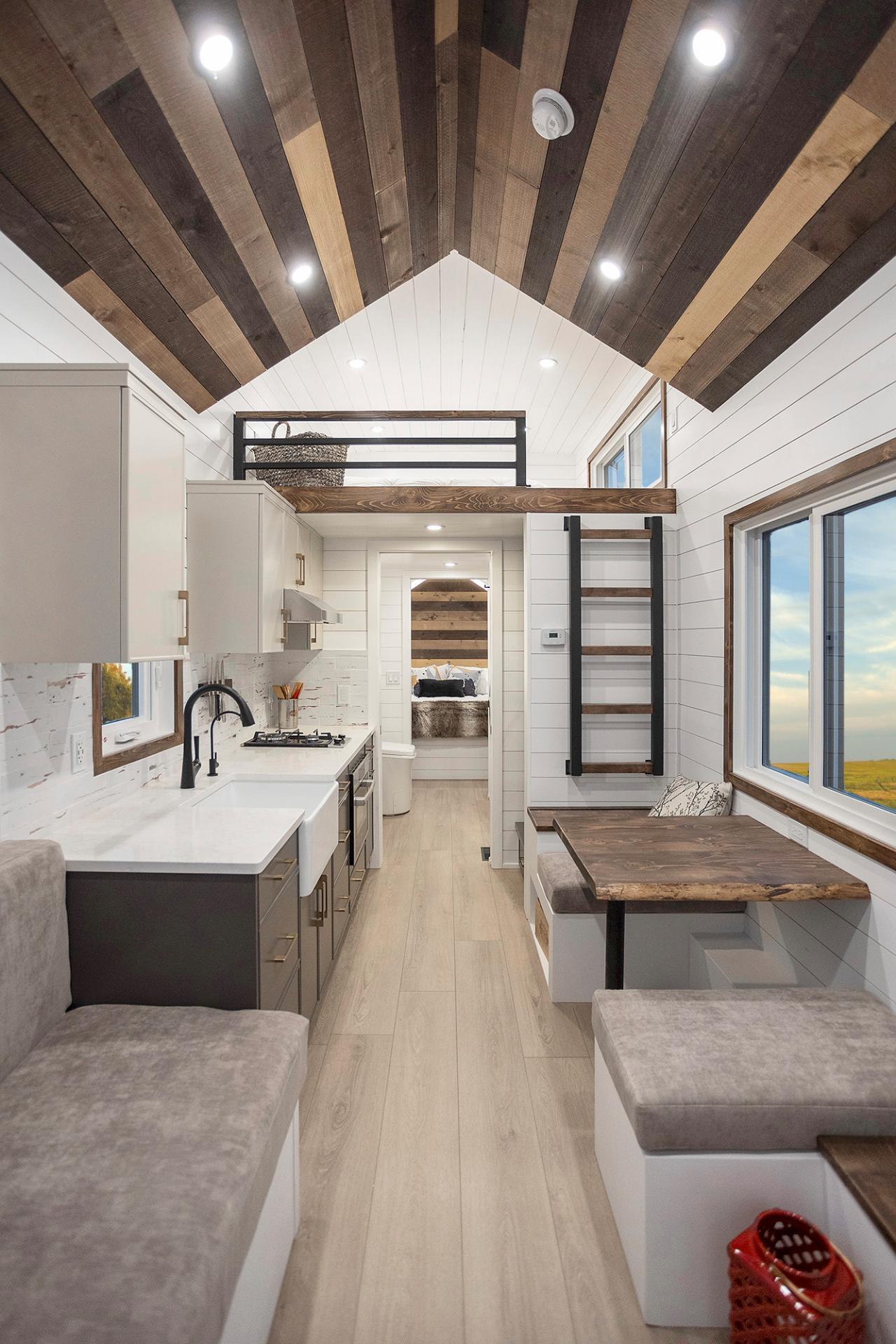 Kitchen with Vaulted Ceiling - Cascade by Tree Hugger Tiny Homes