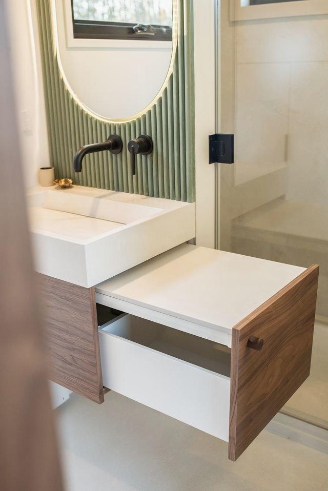 Side Drawer Under Sink - Halcyon Lux by Fritz Tiny Homes