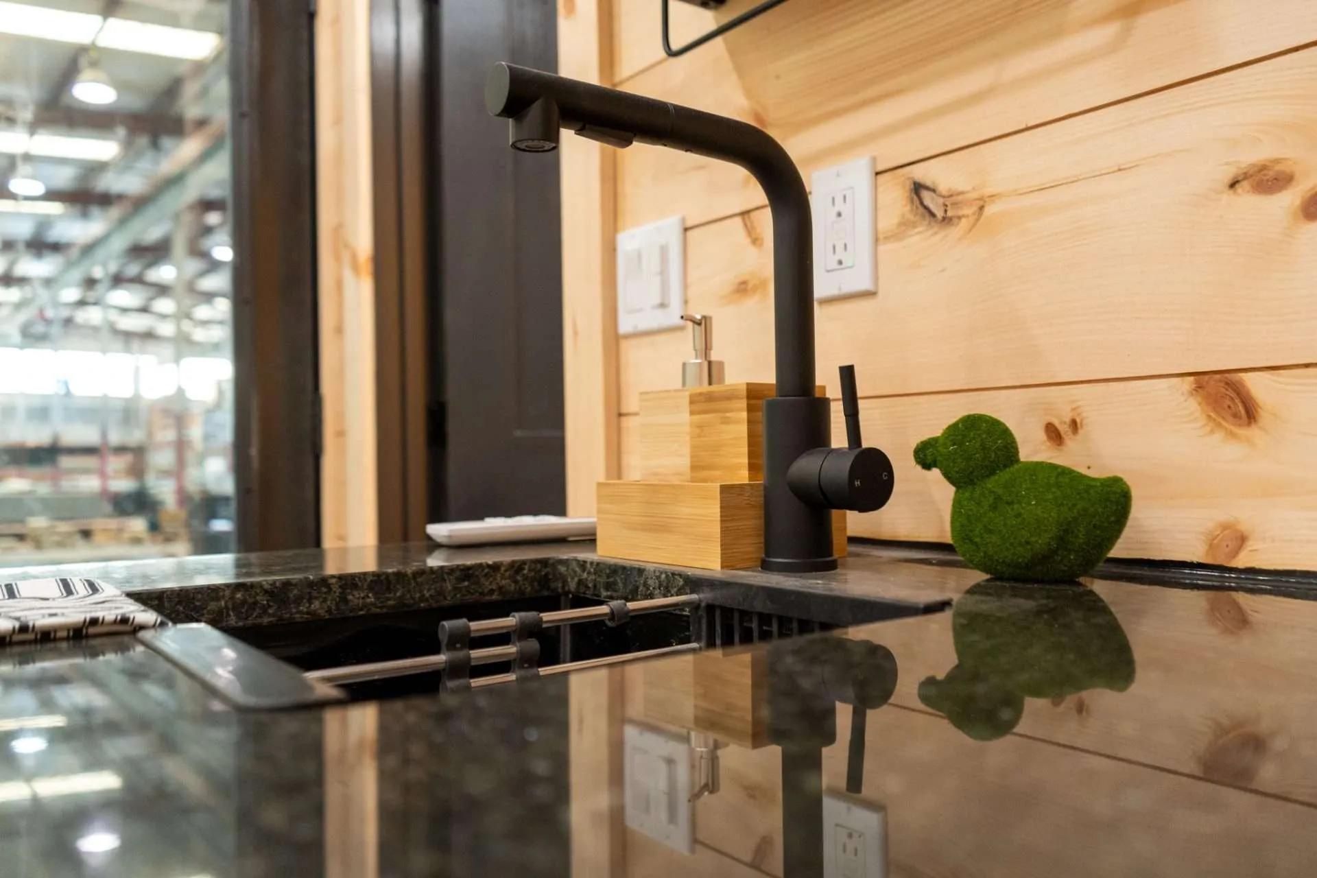 Black Kitchen Sink and Faucet - Kemi by Dragon Tiny Homes