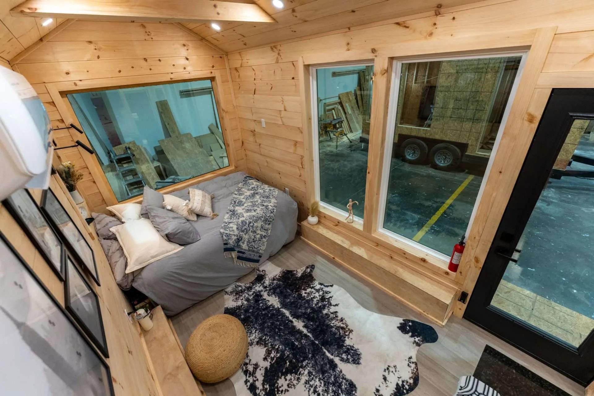 Aerial View of Living Room with Bed - Kemi by Dragon Tiny Homes