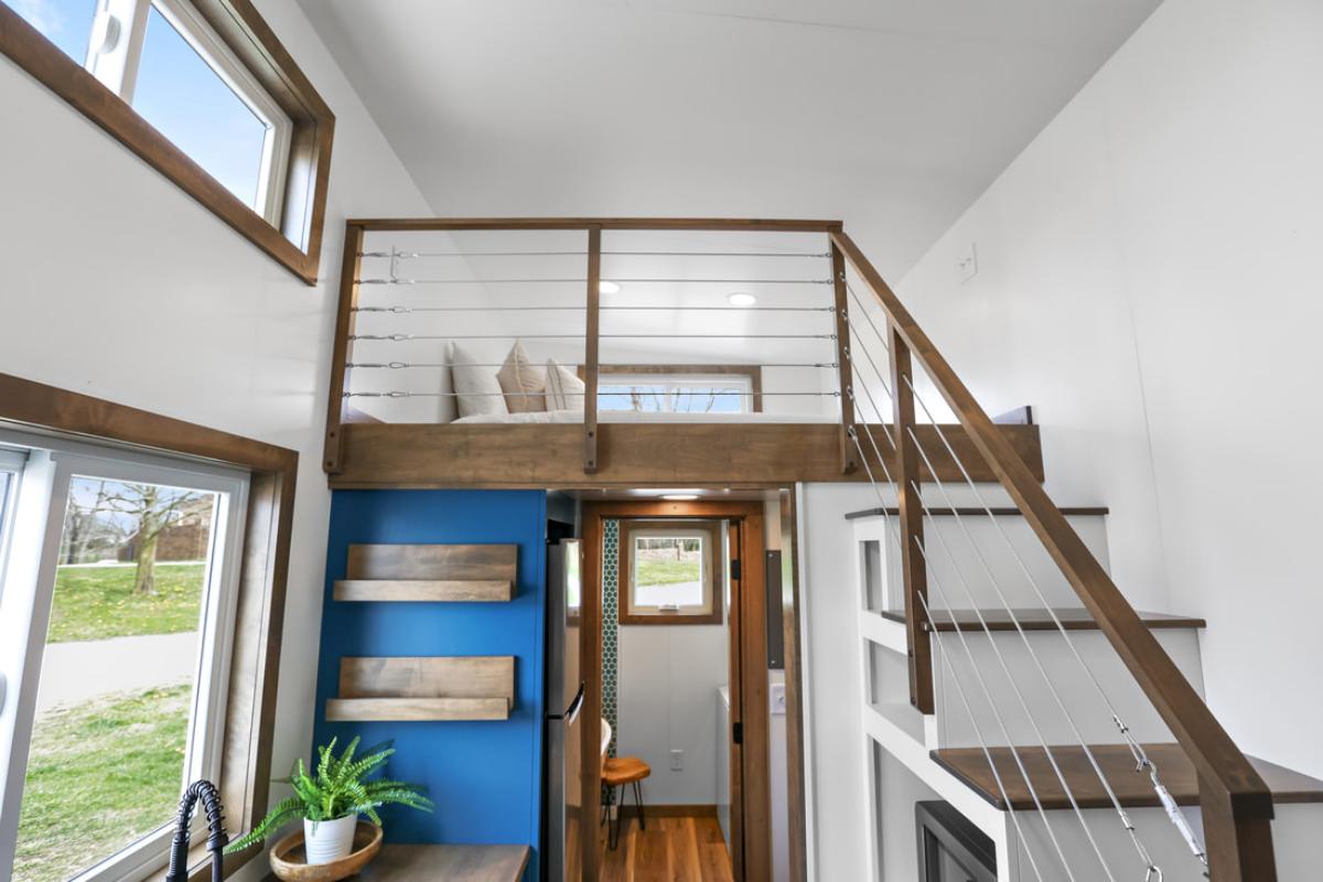 Loft Railing with Wood and Wire - Mi Casita by Modern Tiny Living