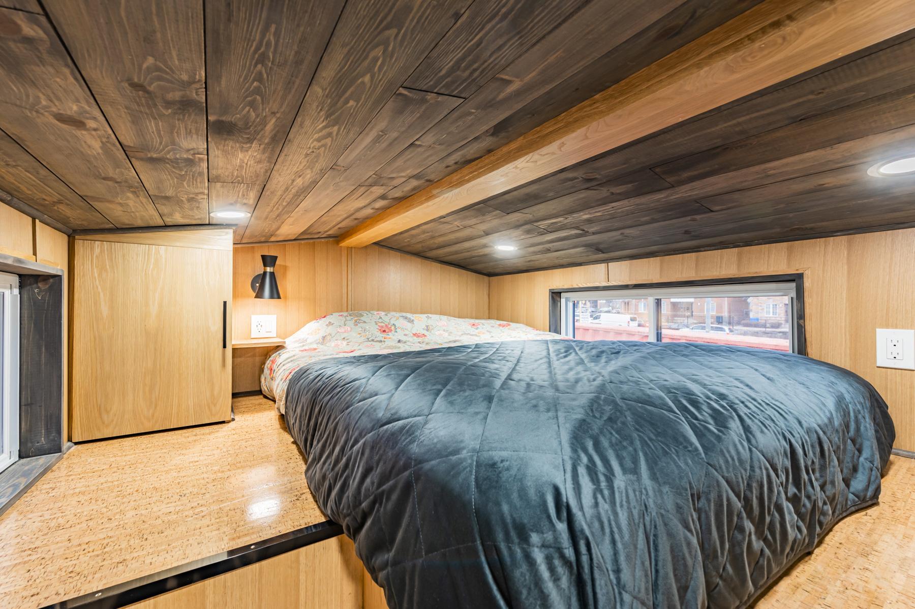 Storage Next to Bed - Sherloak Homes by Acorn Tiny Homes