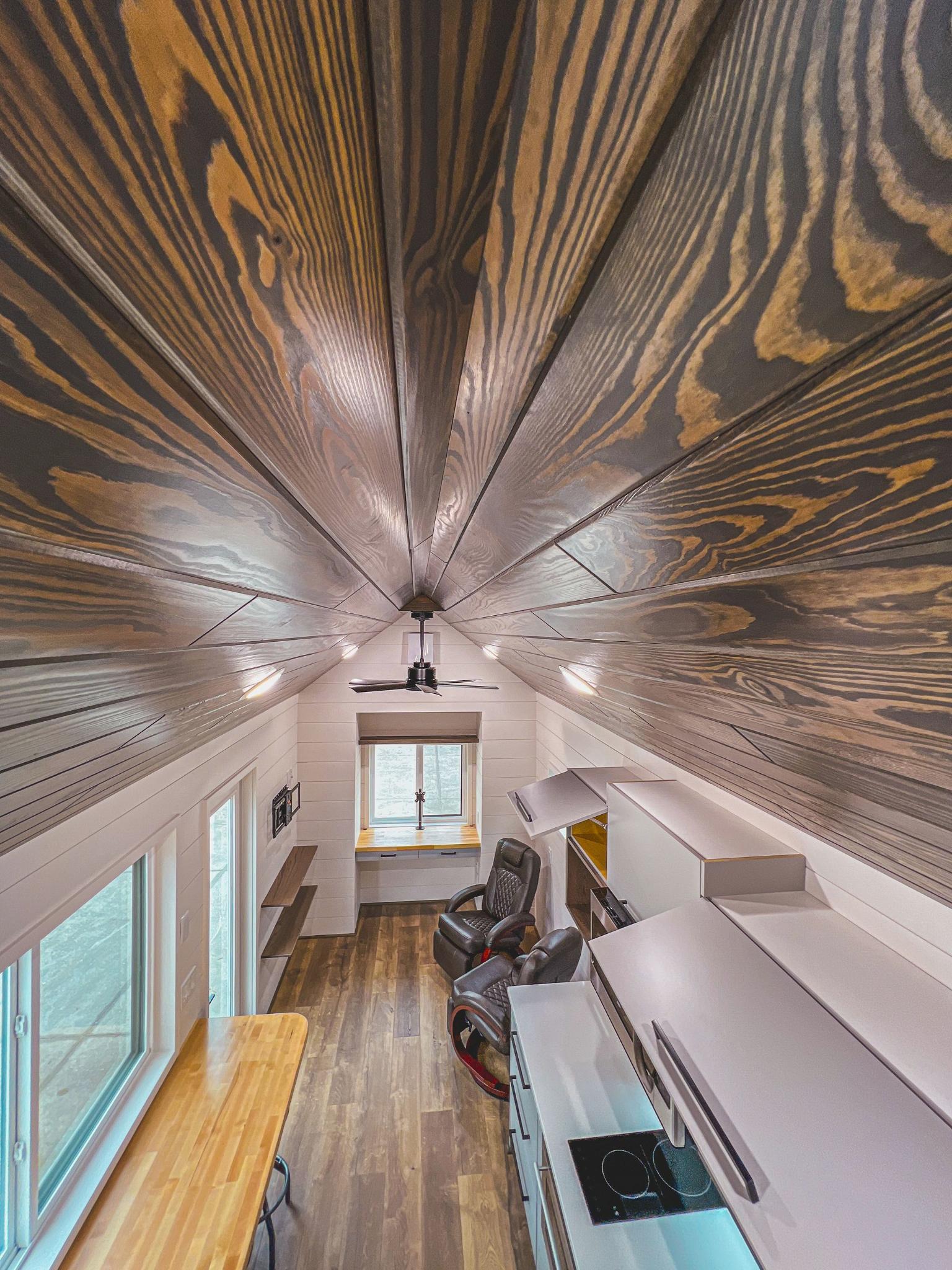 Stained Wood Ceiling - Jock Tiny House by Movable Roots