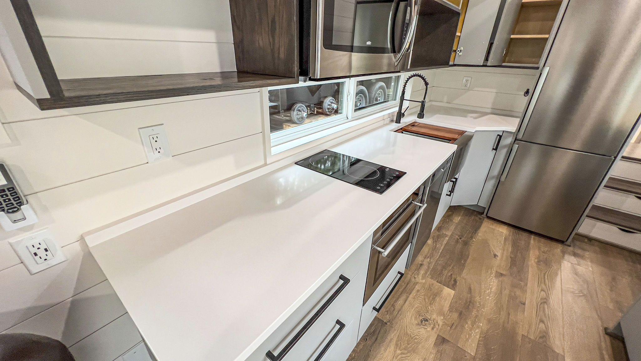 White Quartz Countertop - Jock Tiny House by Movable Roots