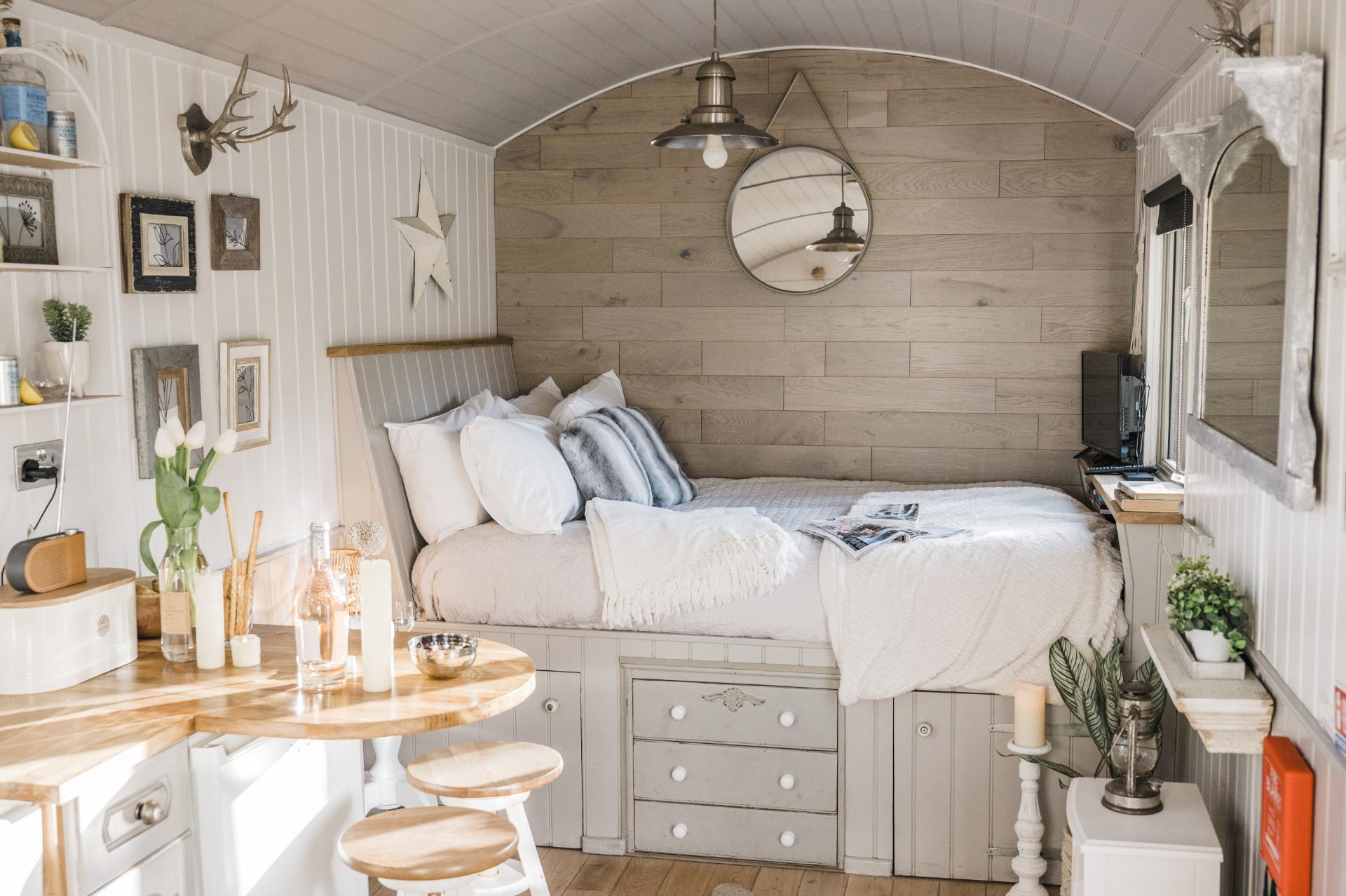 Sleeping Area - Shepherds Keep at The Shepherds Hut Retreat