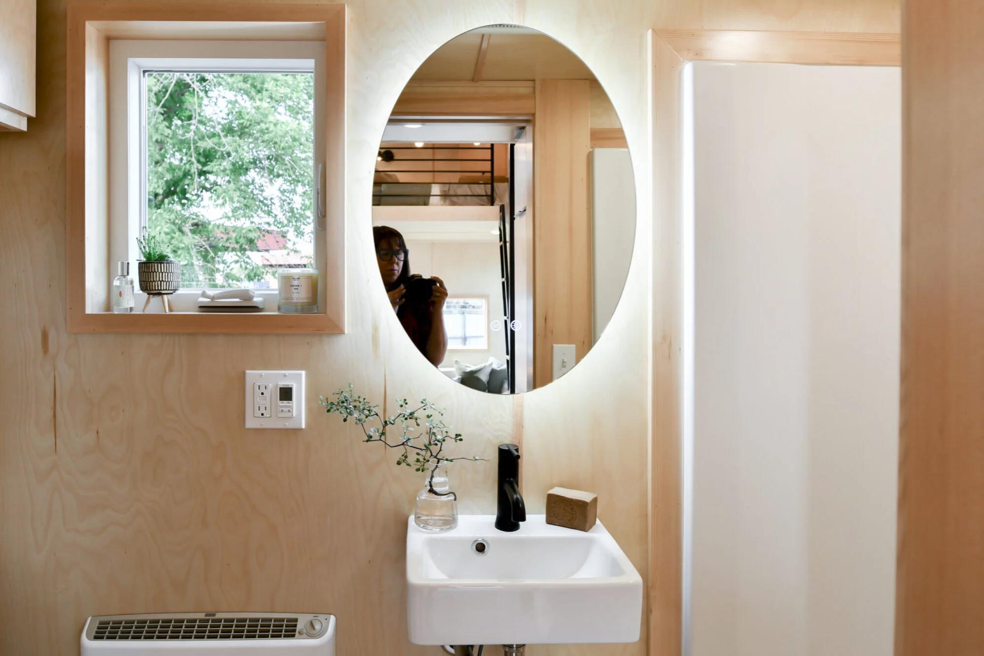 Bathroom Vanity and Oval Mirror - M2 by Tru Form Tiny