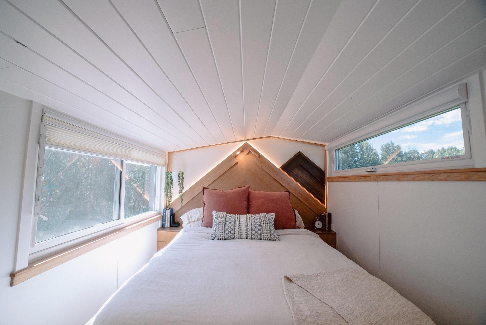 Bedroom with Mountain Peak Accent - Macdonald by Fritz Tiny Homes