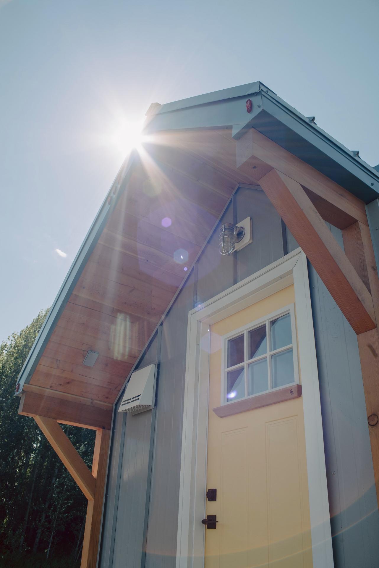 Entryway with Sun Peeking Over Roof - Macdonald by Fritz Tiny Homes