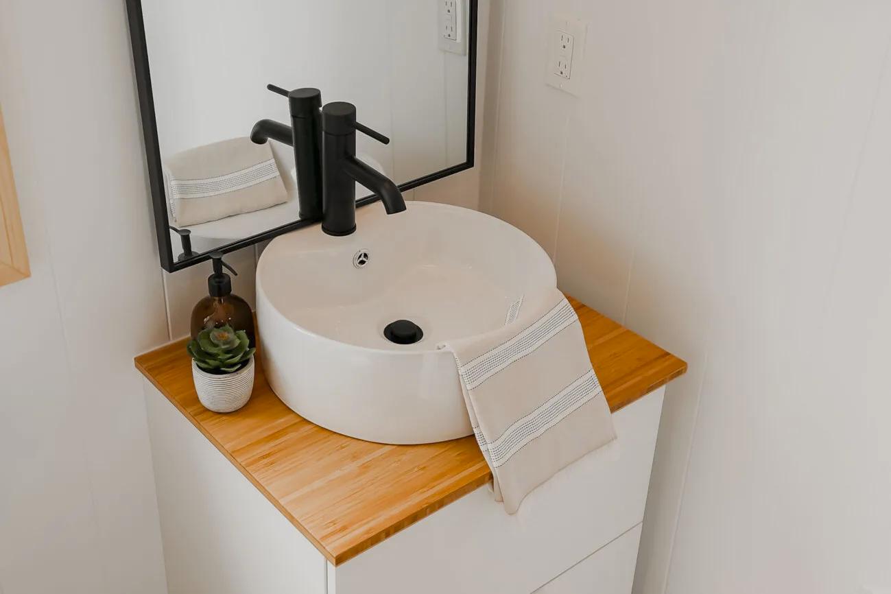 White Vessel Sink - Onyx 2630 by Mint Tiny House Company