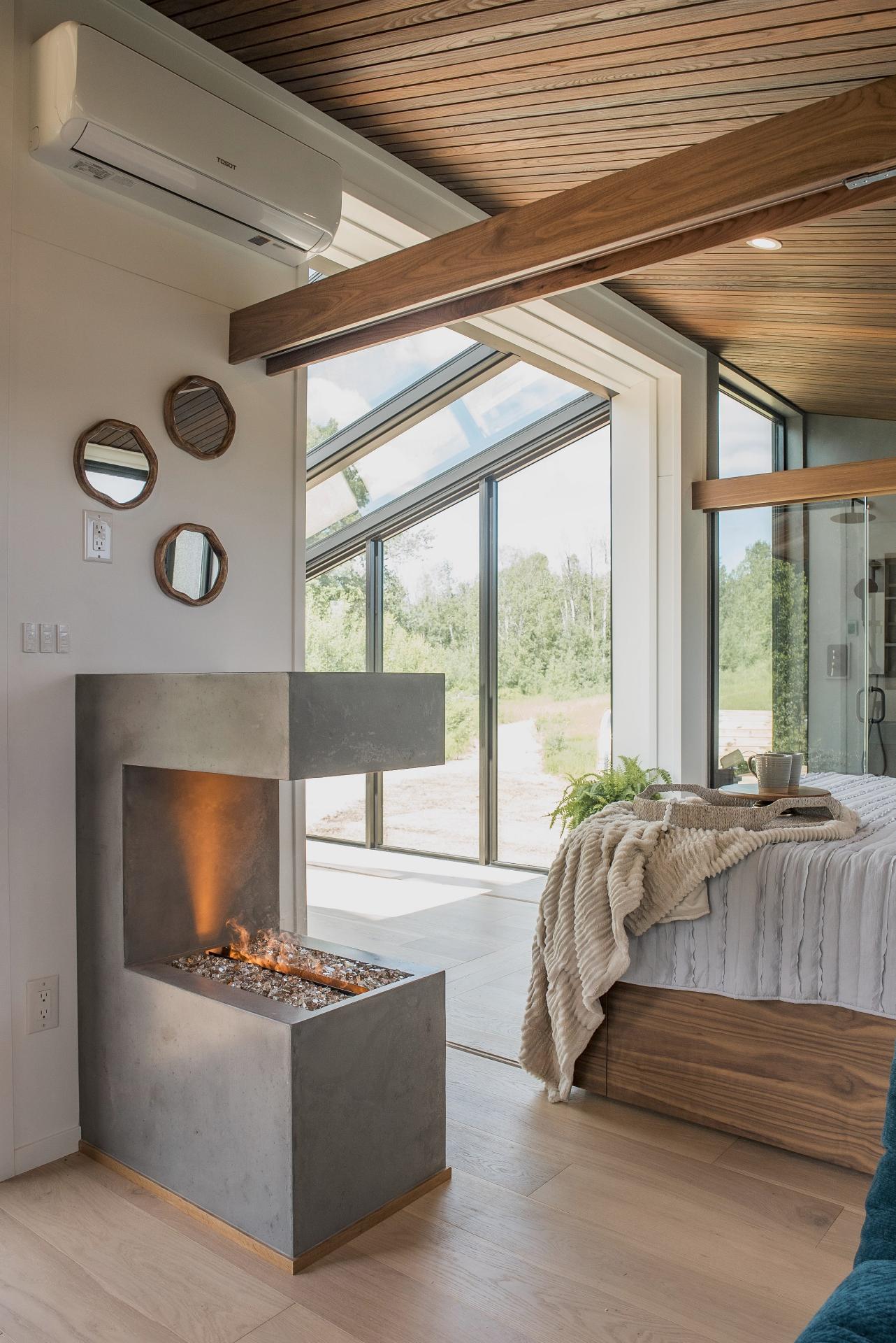 Modern Fireplace - Refuge Bay Halcyon Stay by Fritz Tiny Homes