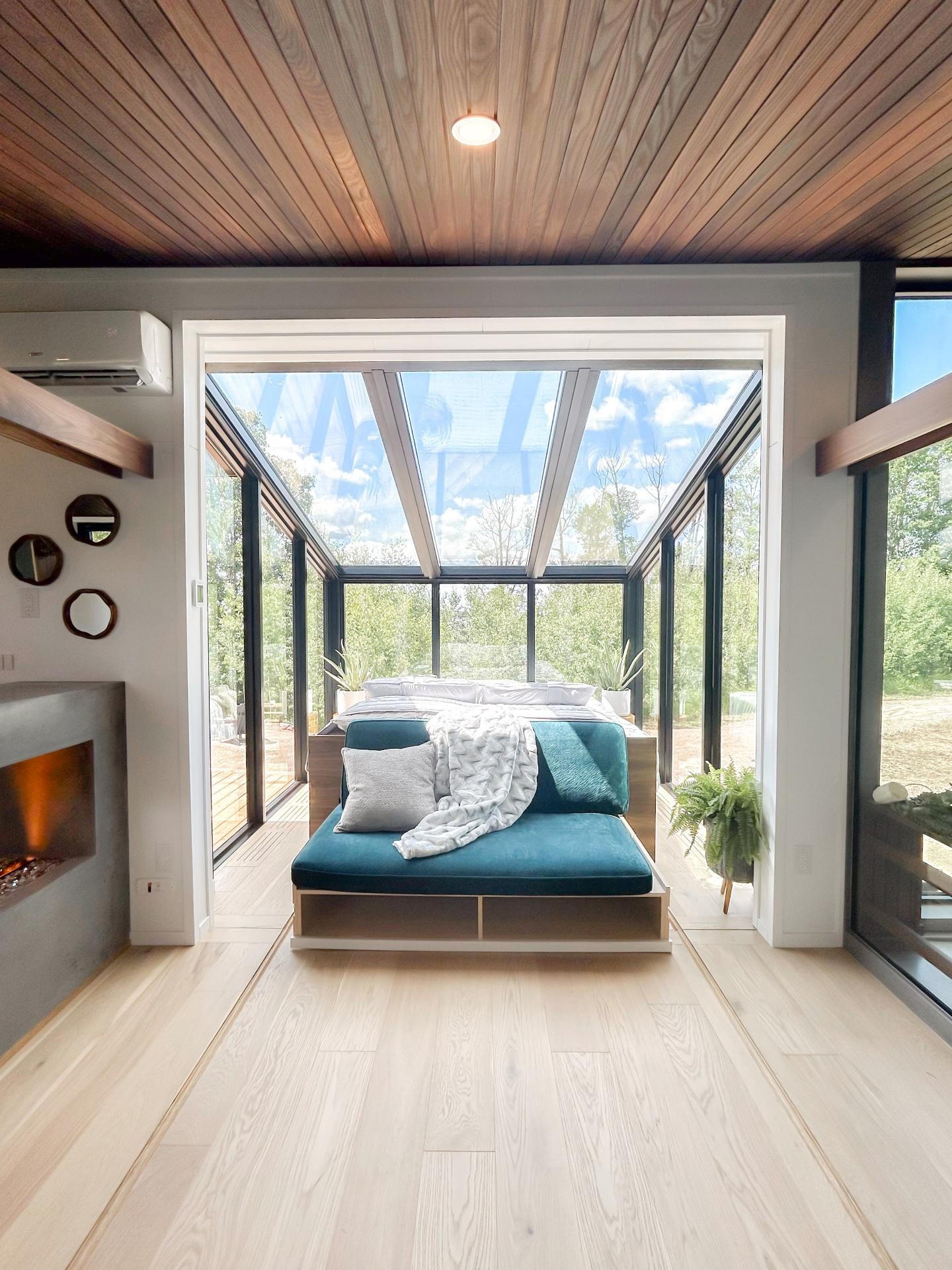 Bed Slid Into Moon Room - Refuge Bay Halcyon Stay by Fritz Tiny Homes