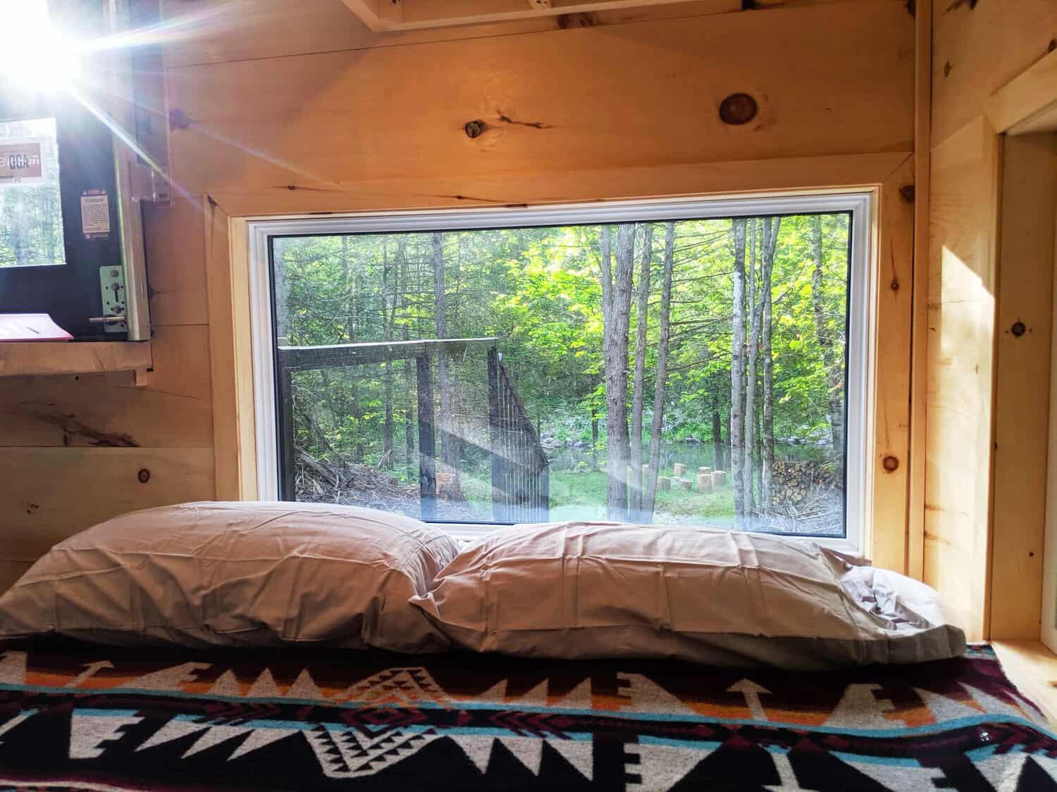 Queen Bed Surrounded by Windows - Ember by Cabinscape