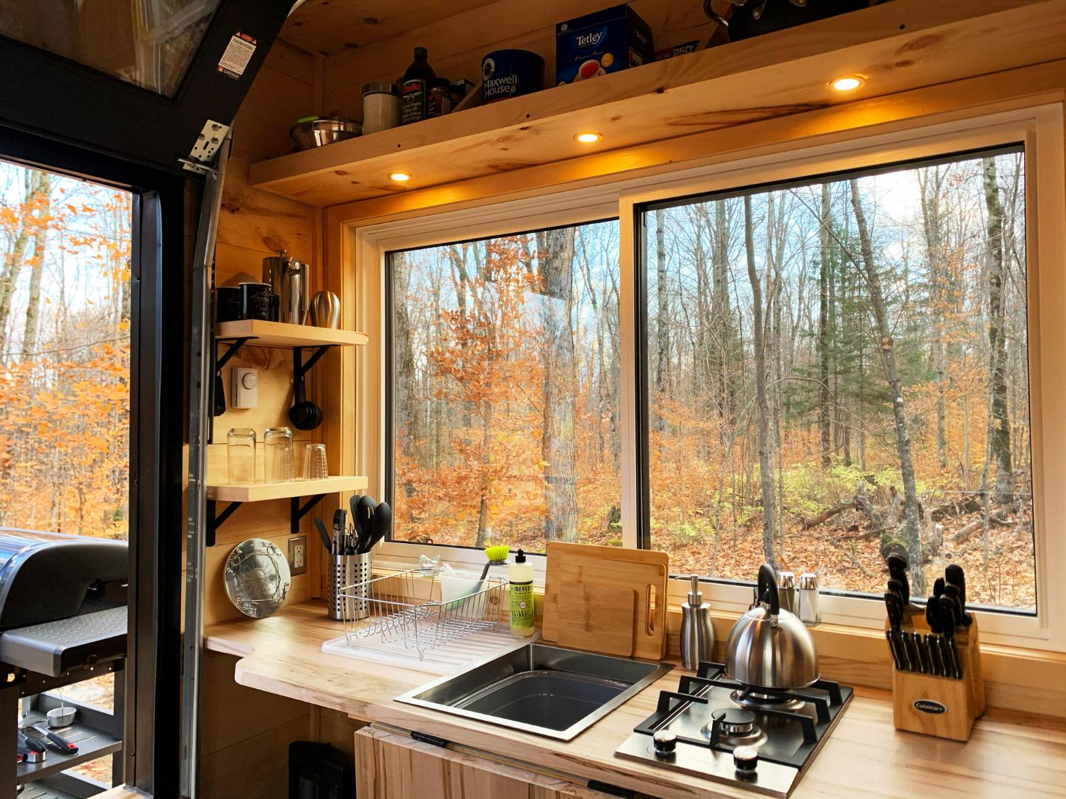 Kitchenette with Sink and Cooktop - Sage by Cabinscape