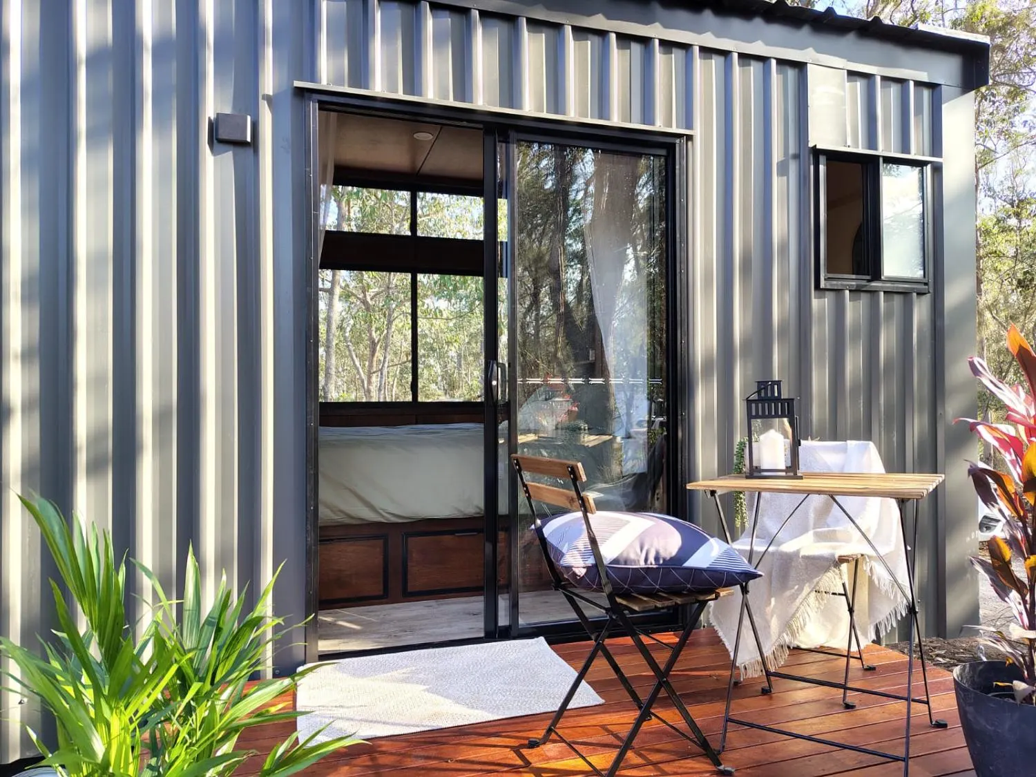 Sliding Glass Door Entry and Deck - Wildscape Terra by Tiny Tect